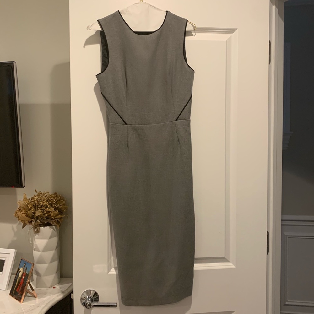 Grey and Black Midi Dress